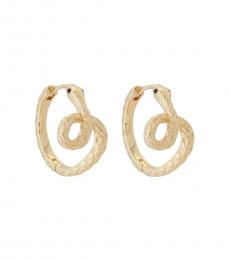 Lucky Brand Golden Snake Hoop Earrings