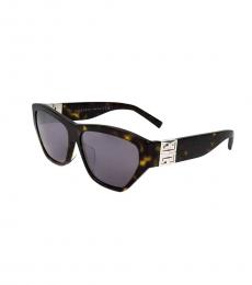 Givenchy Dark Brown Mirror Cat Eye Sunglasses