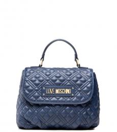 Navy Blue Quilted Small Satchel