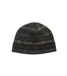 Roberto Cavalli Dark Grey Tonal Signature Hat