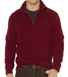 Ralph Lauren Burgundy  Half-Zip Pullover Sweatshirt