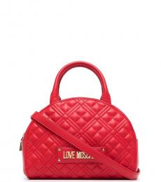 Love Moschino Red Quilted Mini Satchel