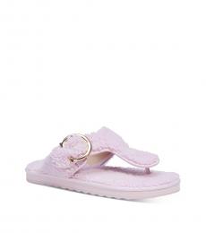 Pale Pink Hollie Cozy T-Strap Slippers
