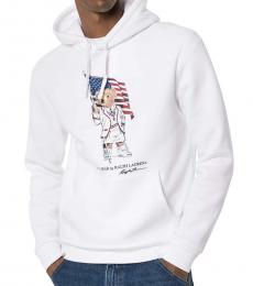 Ralph Lauren White Usa Flag Polo Bear Hoodie