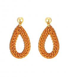 J.Crew Raffia Teardrop Rattan Statement Earrings