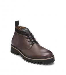 Karl Lagerfeld Brown Leather Chukka Boots