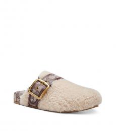 Coach Natural Buckled Clogs