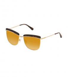 Balmain Mustard Upper Brow Bar Sunglasses