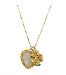 Tory Burch Golden Heart Roxanne Logo Necklace