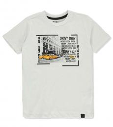 DKNY Little Boys White Black Graphic T-Shirt