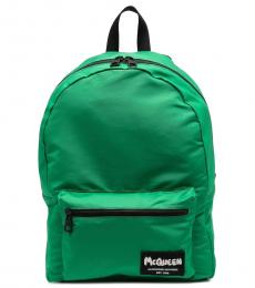 Alexander McQueen Green Logo Large Backpack