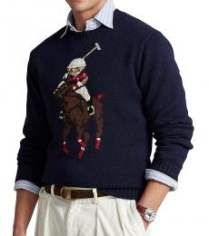 Ralph Lauren Navy Blue Polo Bear Sweater