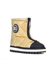 Gold Ankle Logo Boots