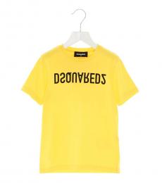 Little Boys Yellow Reverse Logo T-Shirt