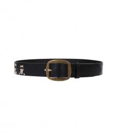 Dolce & Gabbana Black Designer Patch Print Belt