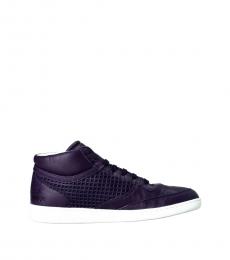 Dolce & Gabbana Purple Leather High Sneakers