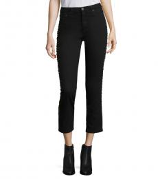AG Adriano Goldschmied Super Black Studed High-Rise Jeans