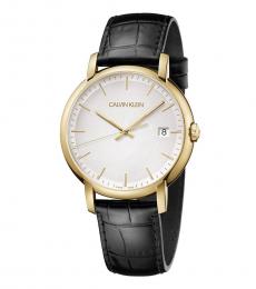 Calvin Klein Black Established Silver Dial Watch