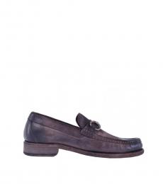 Brown Logotype Vintage Loafers