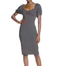 Betsey Johnson BlackWhite Polka Dot Print Midi Dress