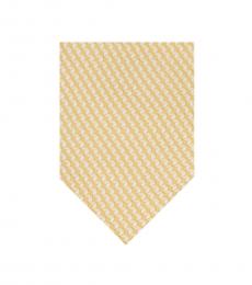 Michael Kors Yellow-White Geometric Cube Silk Tie