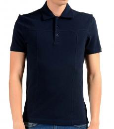 Versace Collection Navy Blue Stretch Short Sleeve Polo