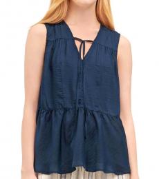 Petrol Blue Ruched Panel Top