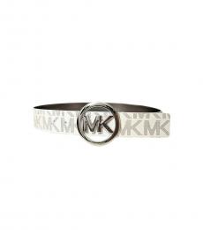Michael Kors White Signature Reversible Buckle Belt