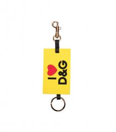 Dolce & Gabbana Yellow Logo Key Holder