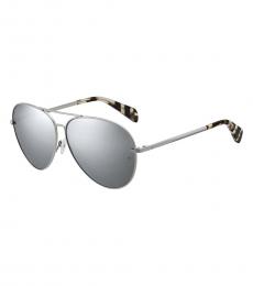 Rag And Bone Silver Aviator Sunglasses