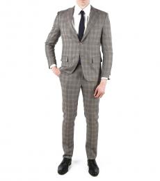 Corneliani Brown Side Vents Check Drop 6R 2-Button Mantua Suit