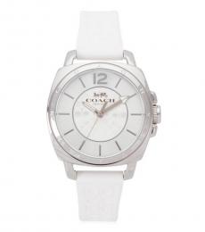 Coach White Embossed Logo Watch