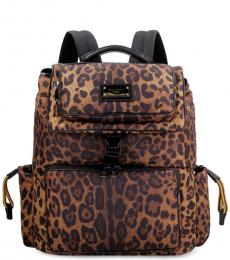 Dolce & Gabbana Leopard Print Sicily Large Backpack