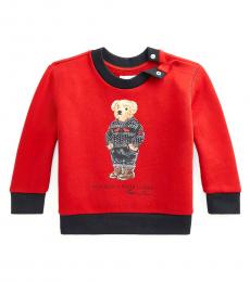 Baby Boys Madison Red Polo Bear Sweatshirt
