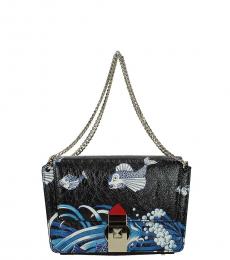 Valentino Garavani Black Printed Mini Shoulder Bag
