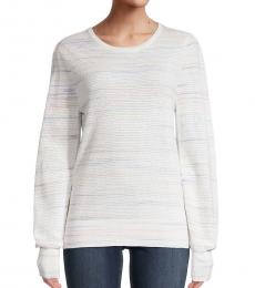 Calvin Klein White Knit Spade-Dye Sweater
