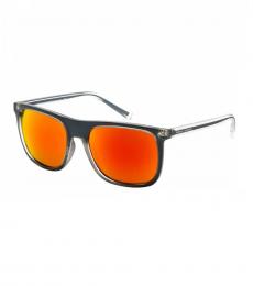 Armani Exchange Orange Mirror Rectangular Sunglasses