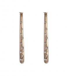 Givenchy Golden Crystal Tapered Hoop Earrings