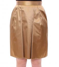 Gold Stretch Zipper Skirt
