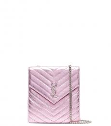 Saint Laurent Pink Matte Mini Crossbody Bag