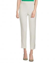 Karl Lagerfeld White Solid Slim Fit Pants