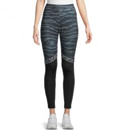 Cavalli Class Black Logo Tape Leggings