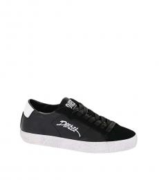 Diesel Black Logo Leather Sneakers
