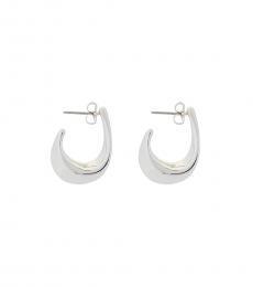Lucky Brand Silver Geometric Hoop Earrings