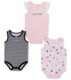Calvin Klein 3 Piece Bodysuits Set (Baby Girls)