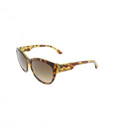 Diesel Brown Tortoise Butterfly Logo Sunglasses