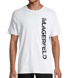 Karl Lagerfeld White Tie-Dye Logo T-Shirt