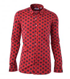 Moschino Red Buttons All Over Print Shirt