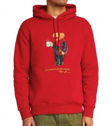 Ralph Lauren Red Polo Bear Print Hoodie