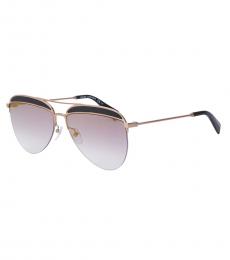 Marc Jacobs Gold-Black Mirror Aviator Sunglasses